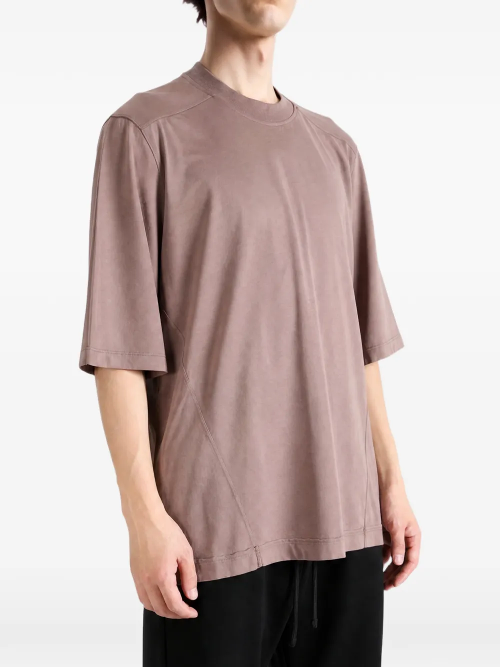 Rick Owens DRKSHDW Lang T-shirt met naaddetail Bruin