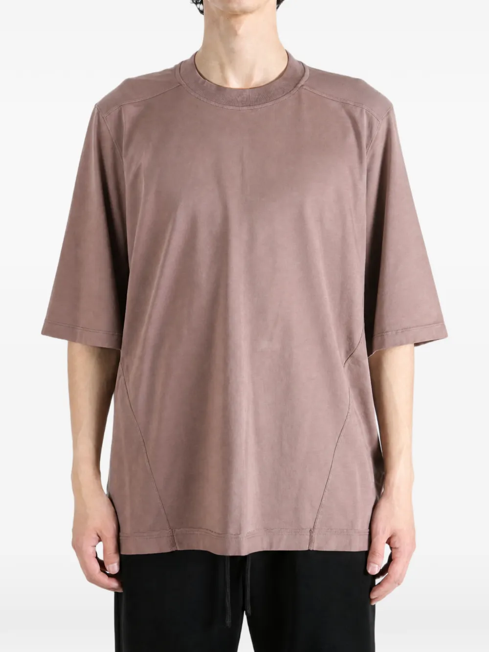 Rick Owens DRKSHDW Lang T-shirt met naaddetail Bruin