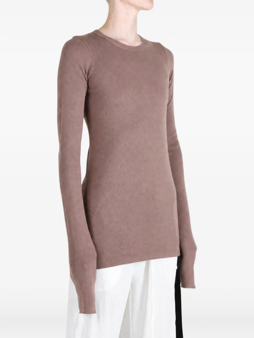 Rick Owens DRKSHDW Ribgebreid T-shirt Bruin