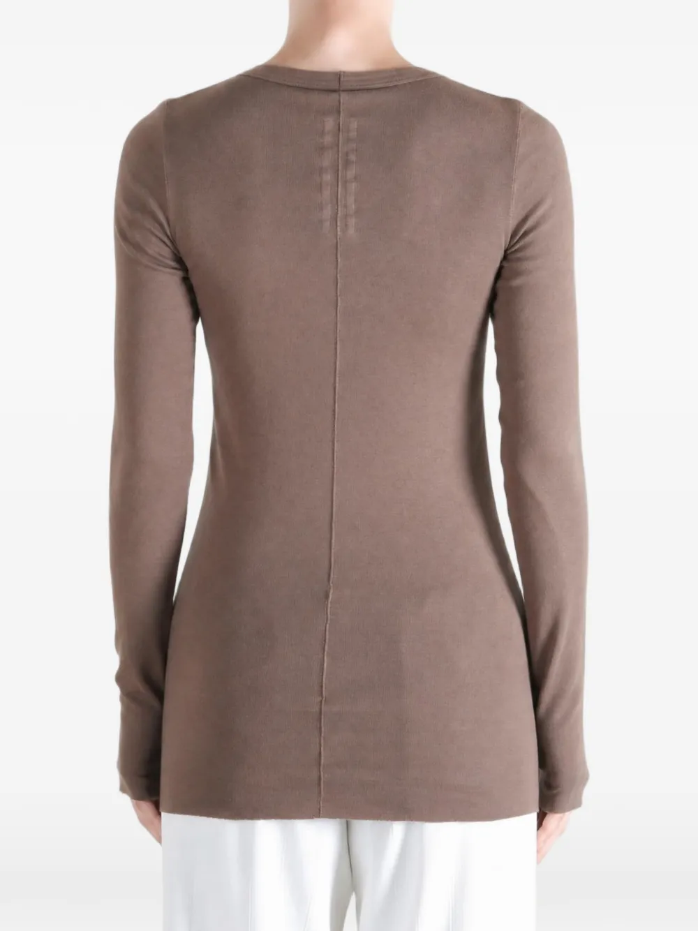 Rick Owens DRKSHDW Ribgebreid T-shirt Bruin
