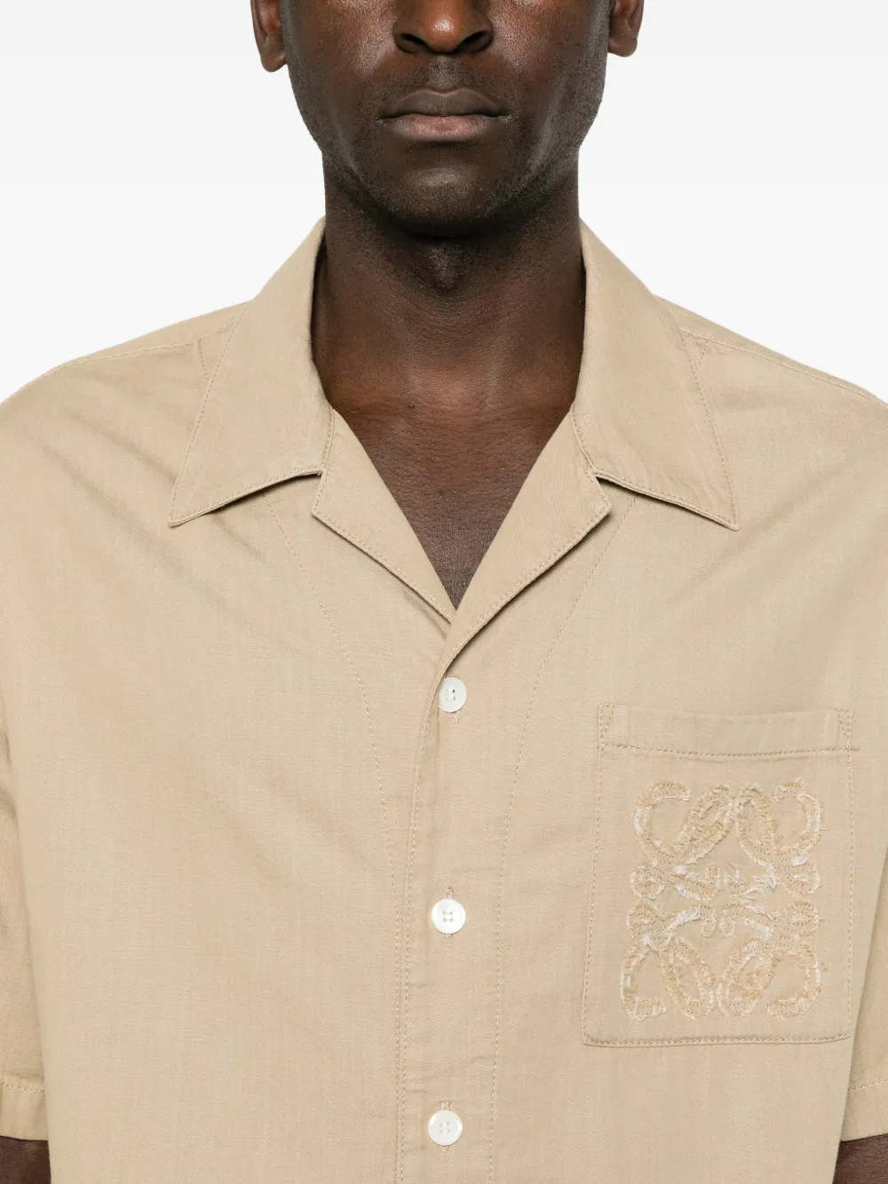 LOEWE Overhemd met anagram-borduurwerk Beige