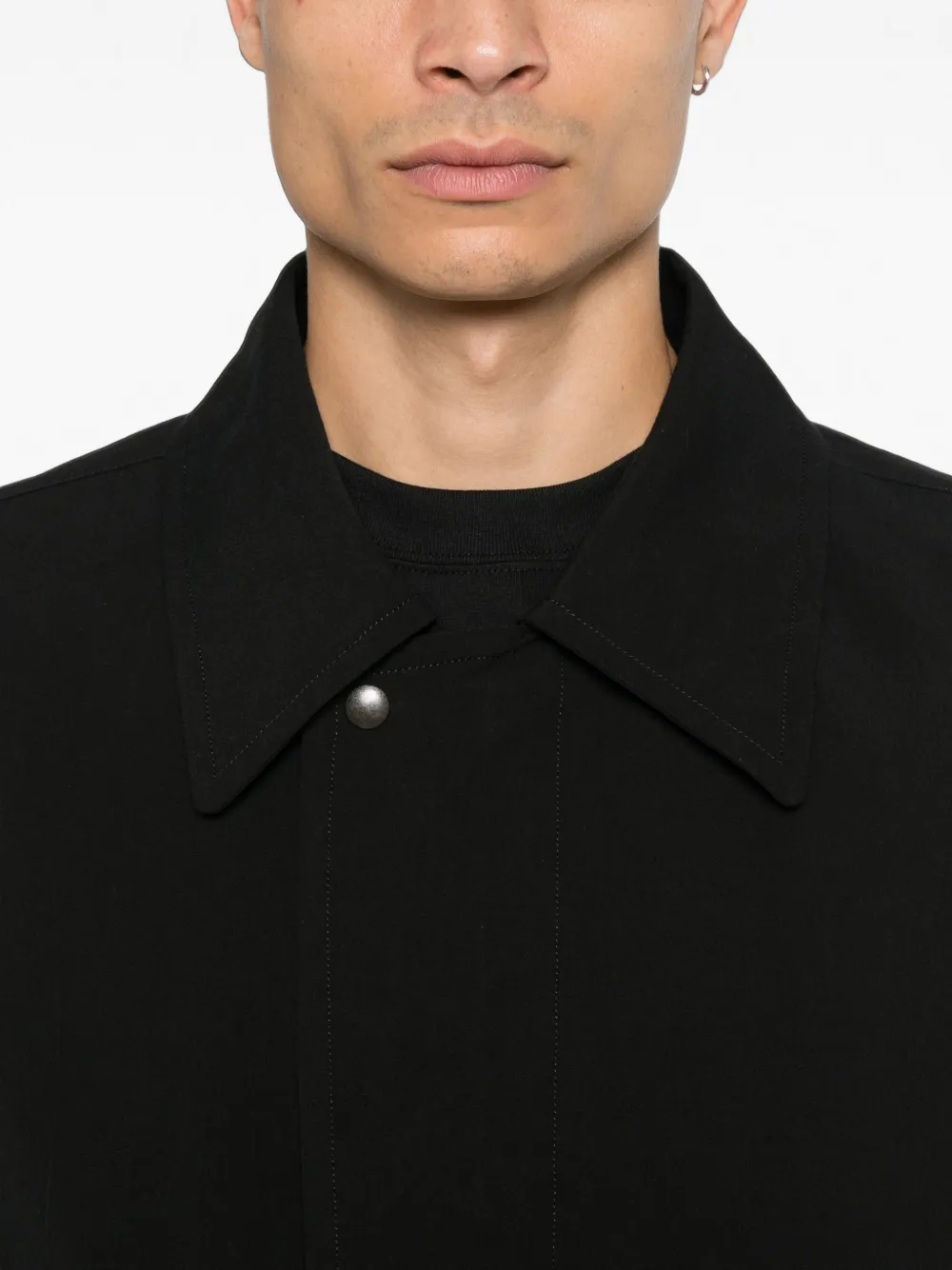 Issey Miyake Men Shirtjack met klepzak met knoopsluiting Zwart