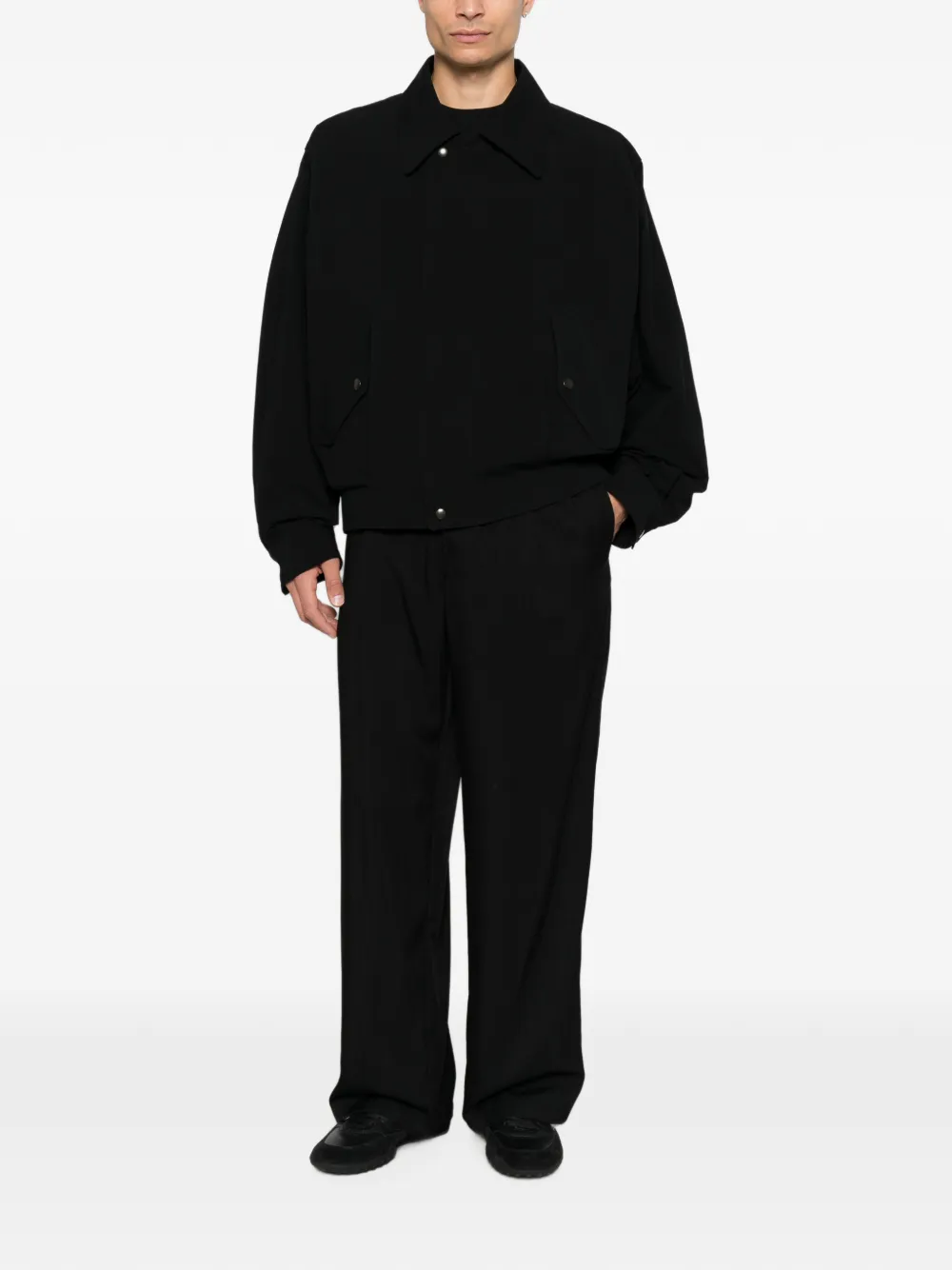 Issey Miyake Men Shirtjack met klepzak met knoopsluiting Zwart