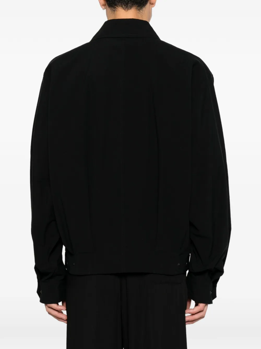 Issey Miyake Men Shirtjack met klepzak met knoopsluiting Zwart