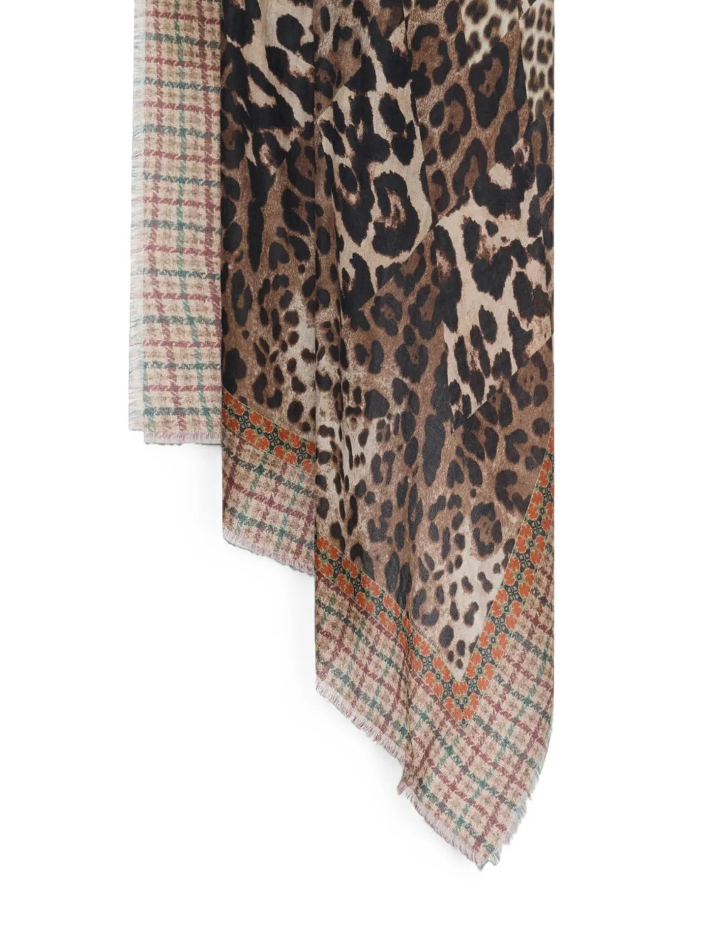 Pierre-Louis Mascia Euclidex sjaal met luipaardprint en paisley-patroon Bruin