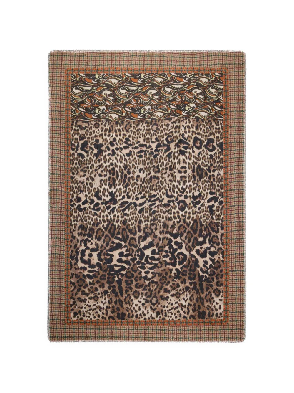 Pierre-Louis Mascia Euclidex leopard-print paisley-pattern scarf - Braun