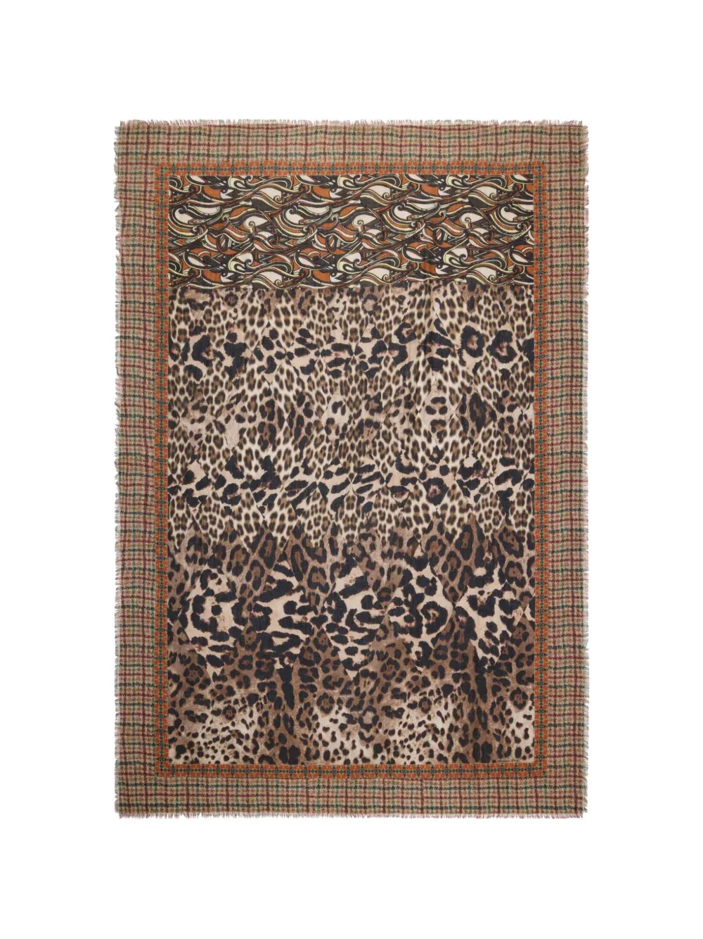 Pierre-Louis Mascia Euclidex sjaal met luipaardprint en paisley-patroon Bruin