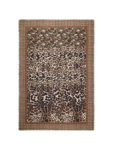 Pierre-Louis Mascia Euclidex leopard-print paisley-pattern scarf