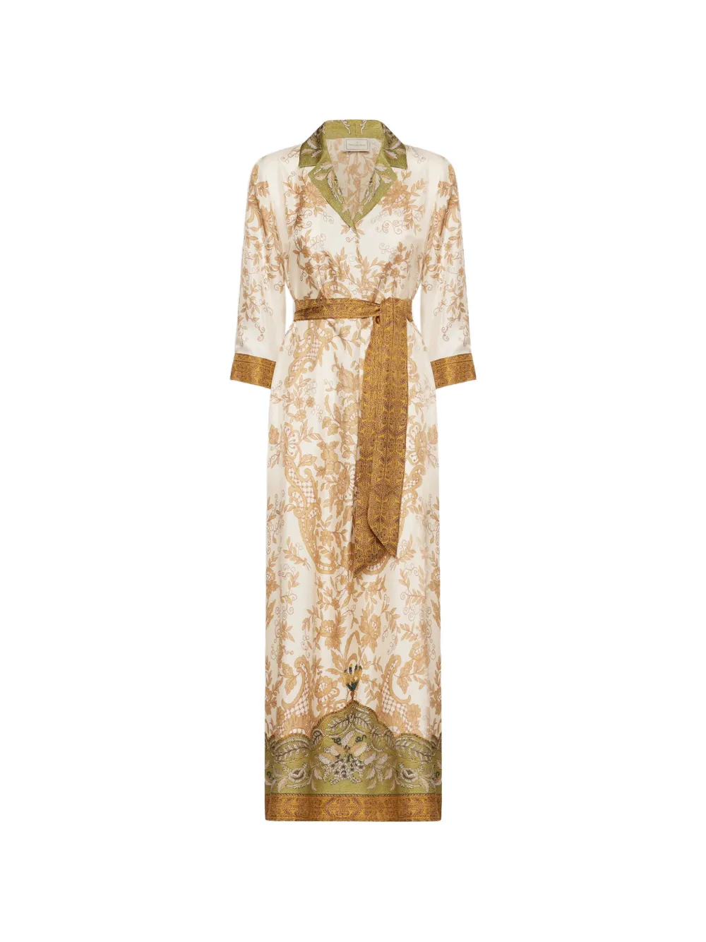 Pierre-Louis Mascia Aloe Maxi-Hemdkleid mit Blumenprint - Nude