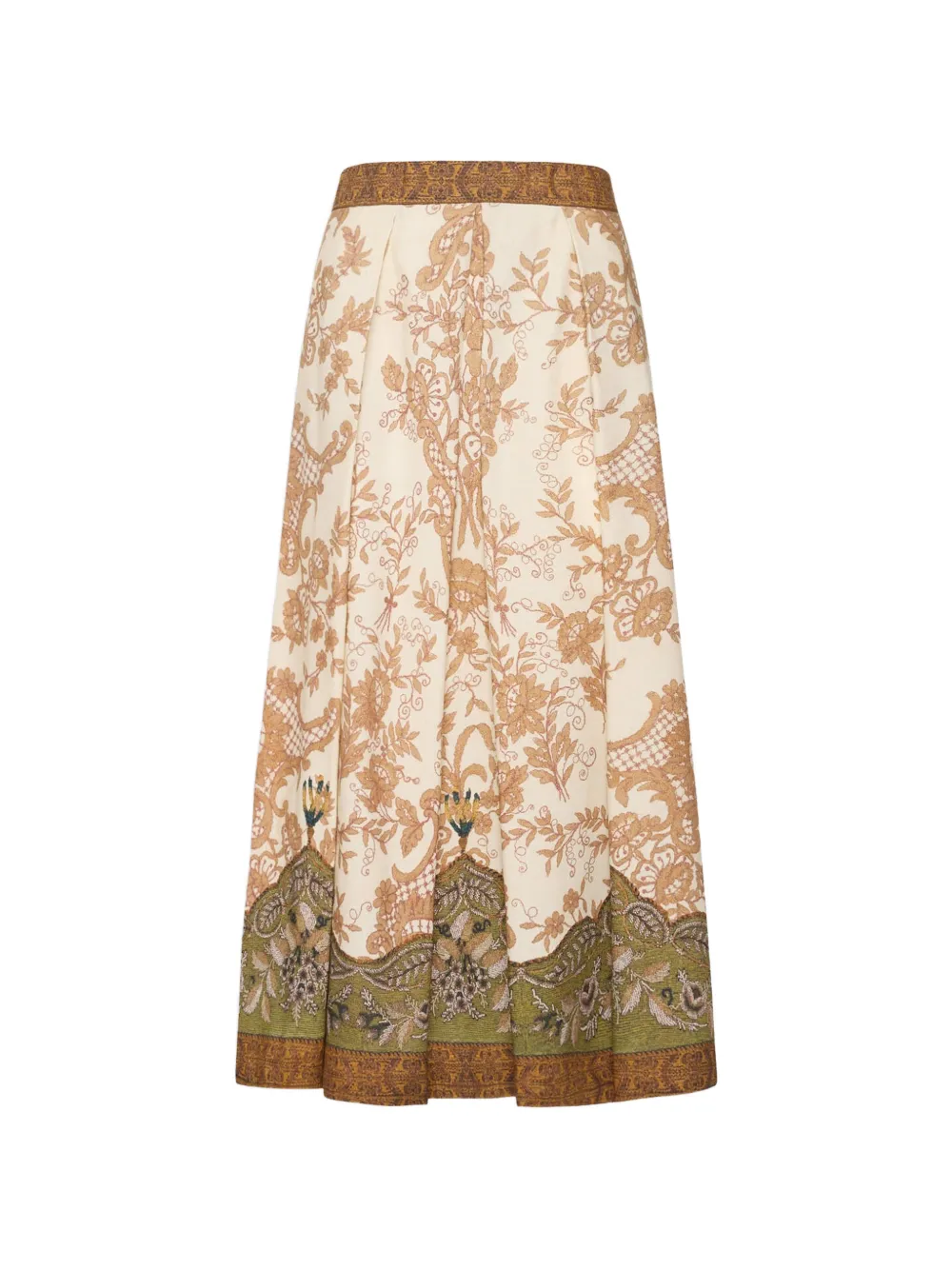 Pierre-Louis Mascia Beatex midi-rok met bloemendetail Beige