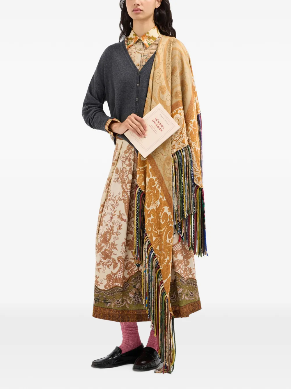 Pierre-Louis Mascia Beatex midi-rok met bloemendetail Beige