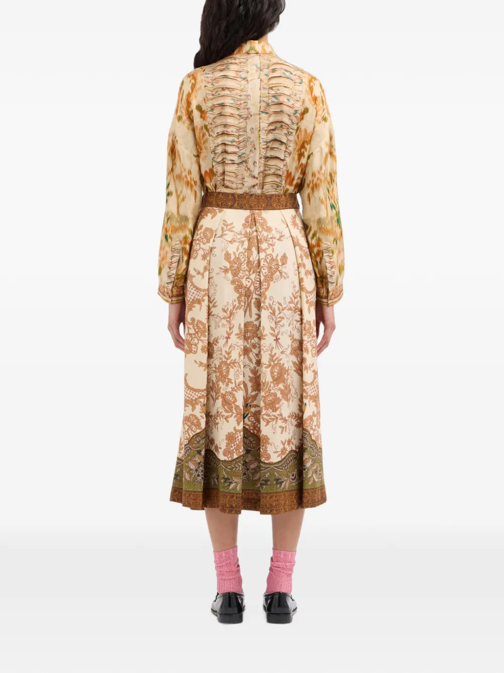 Pierre-Louis Mascia Beatex midi-rok met bloemendetail Beige
