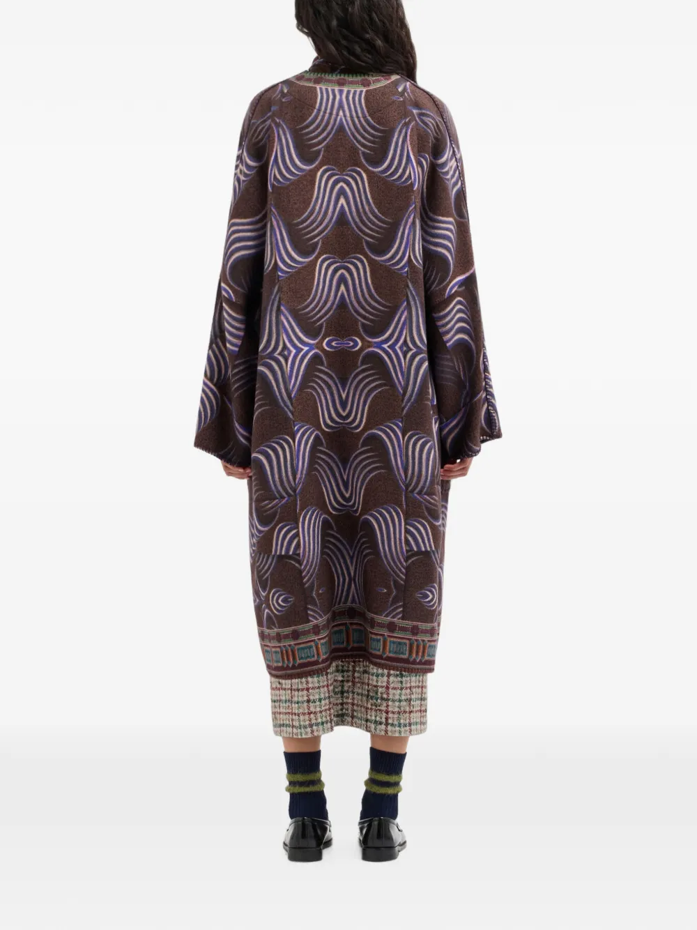 Pierre-Louis Mascia Pancake kimono met geometrische print Bruin