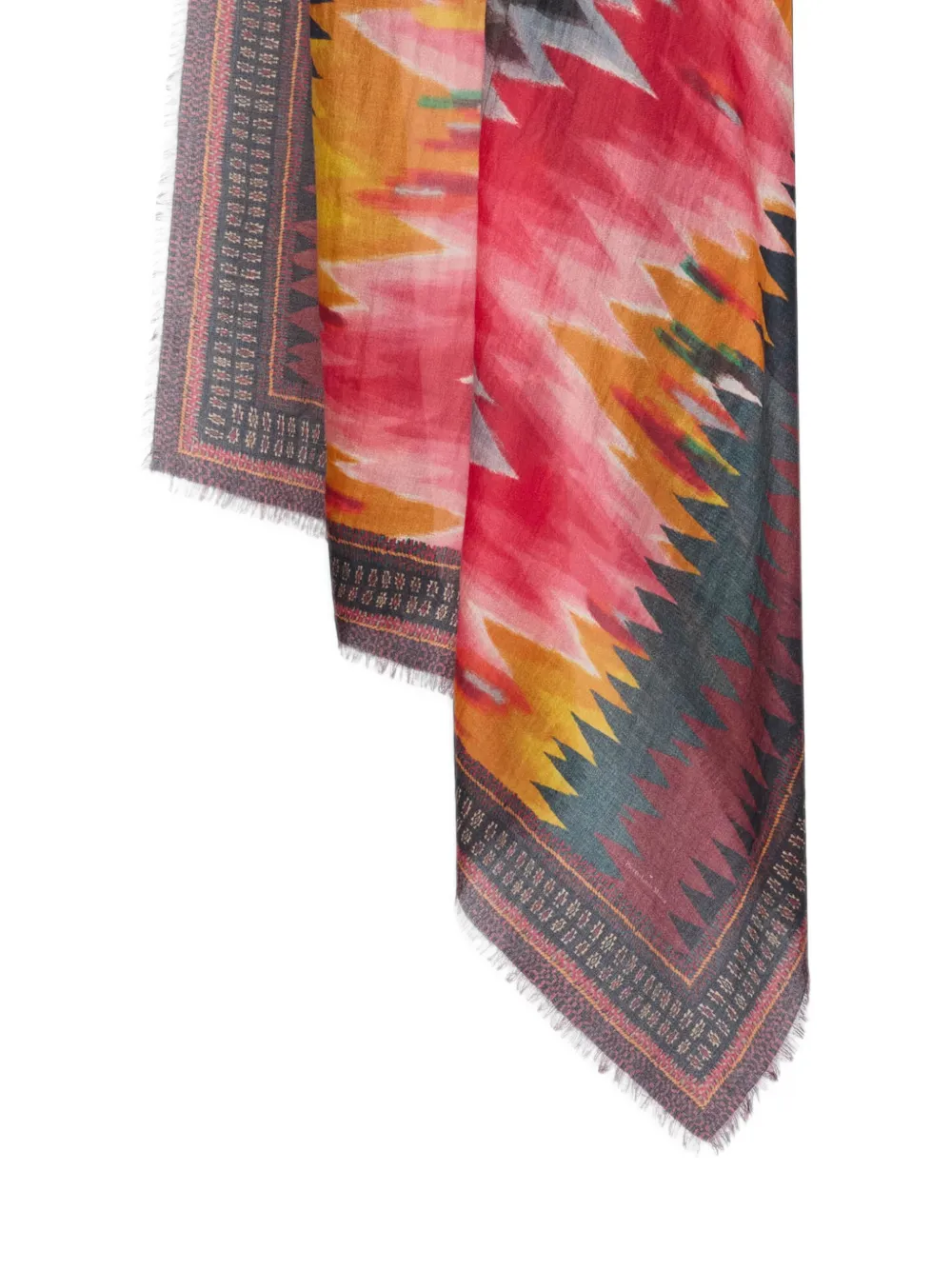Pierre-Louis Mascia Euclidex sjaal met ikat-print Rood