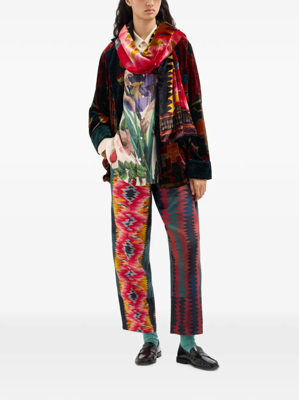 Pierre-Louis Mascia Kanpur blazer met geometrische print en knopen Rood