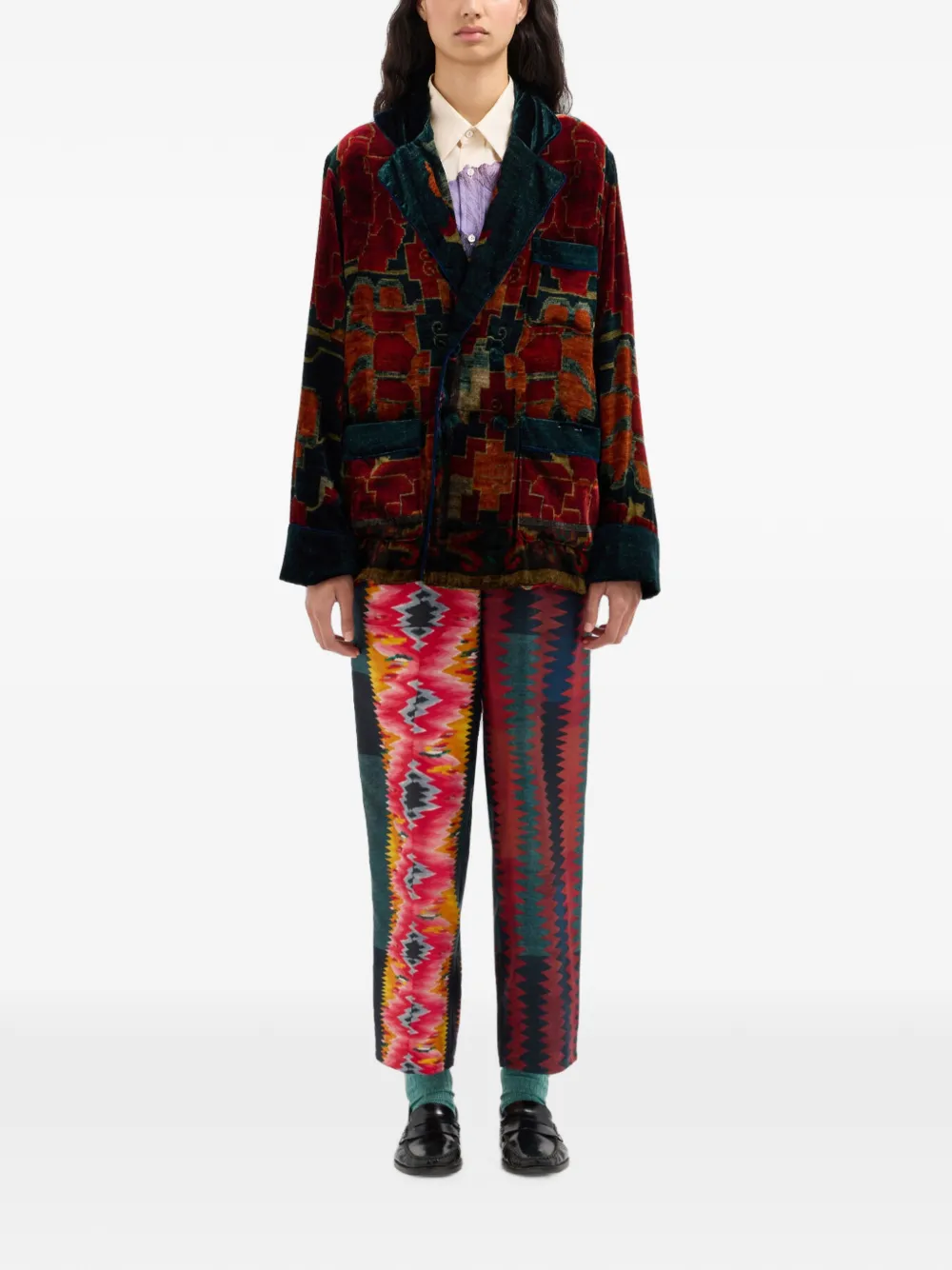 Pierre-Louis Mascia Kanpur blazer met geometrische print en knopen Rood