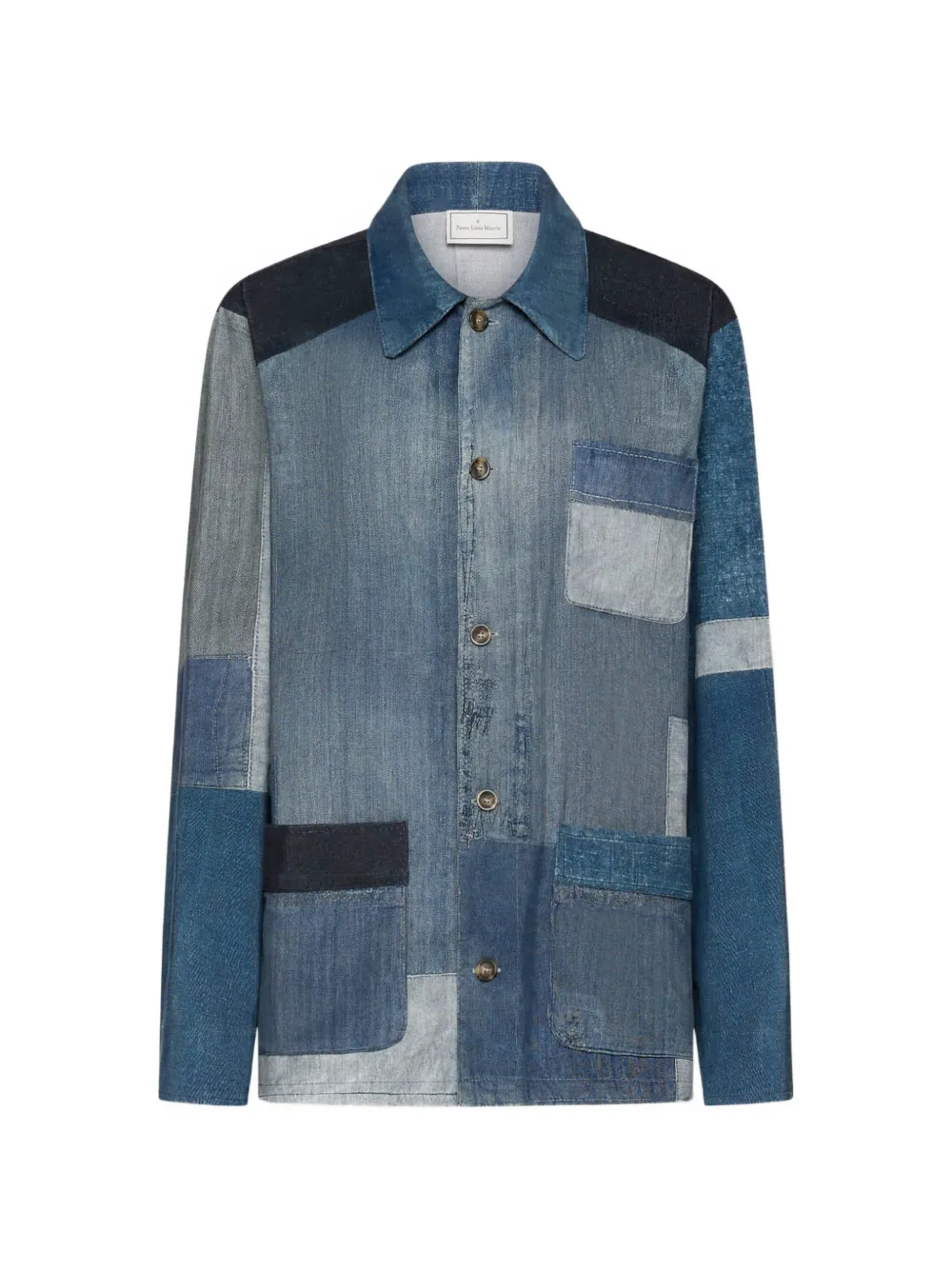 Pierre-Louis Mascia Amadobis patchwork denim oversirt - Blu