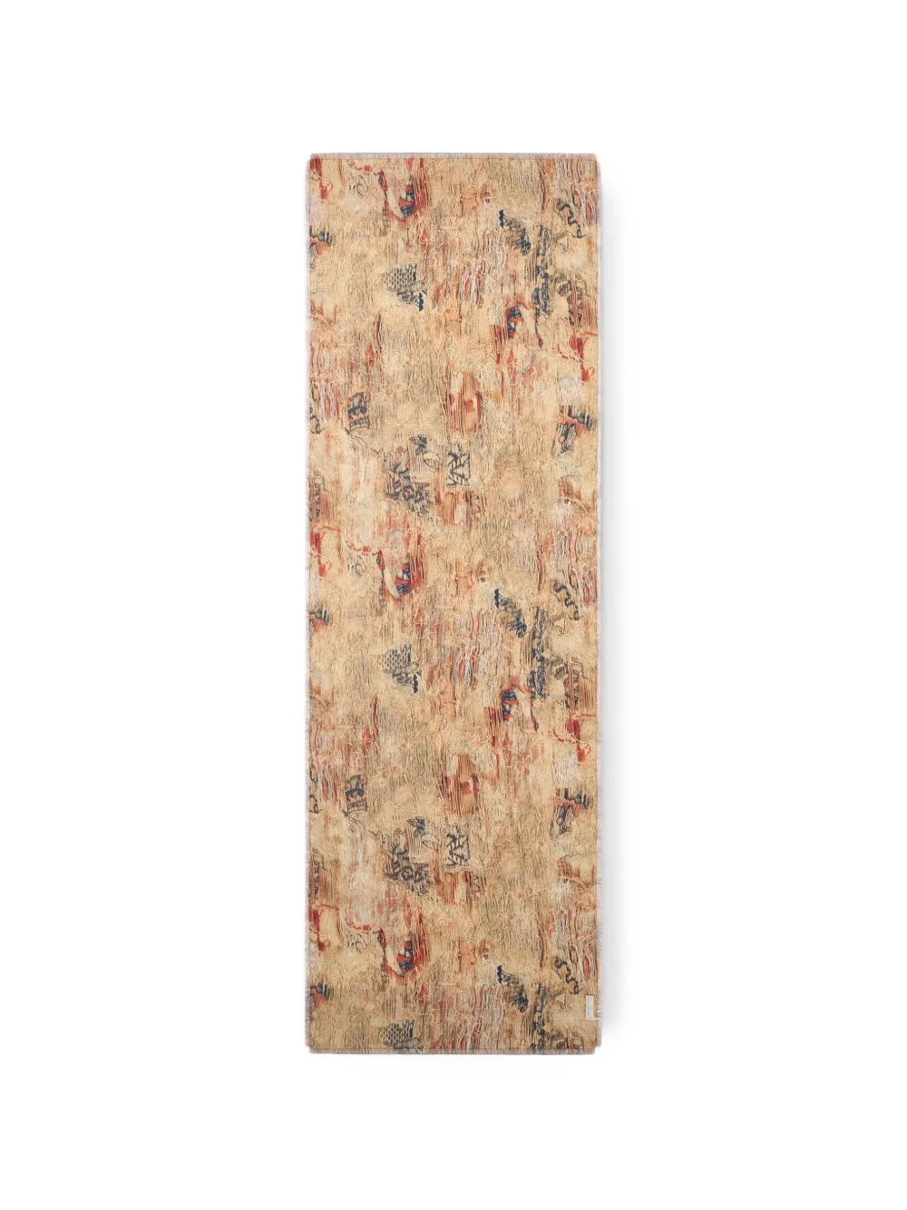 Pierre-Louis Mascia Fancy sjaal met botanische print en franje Beige