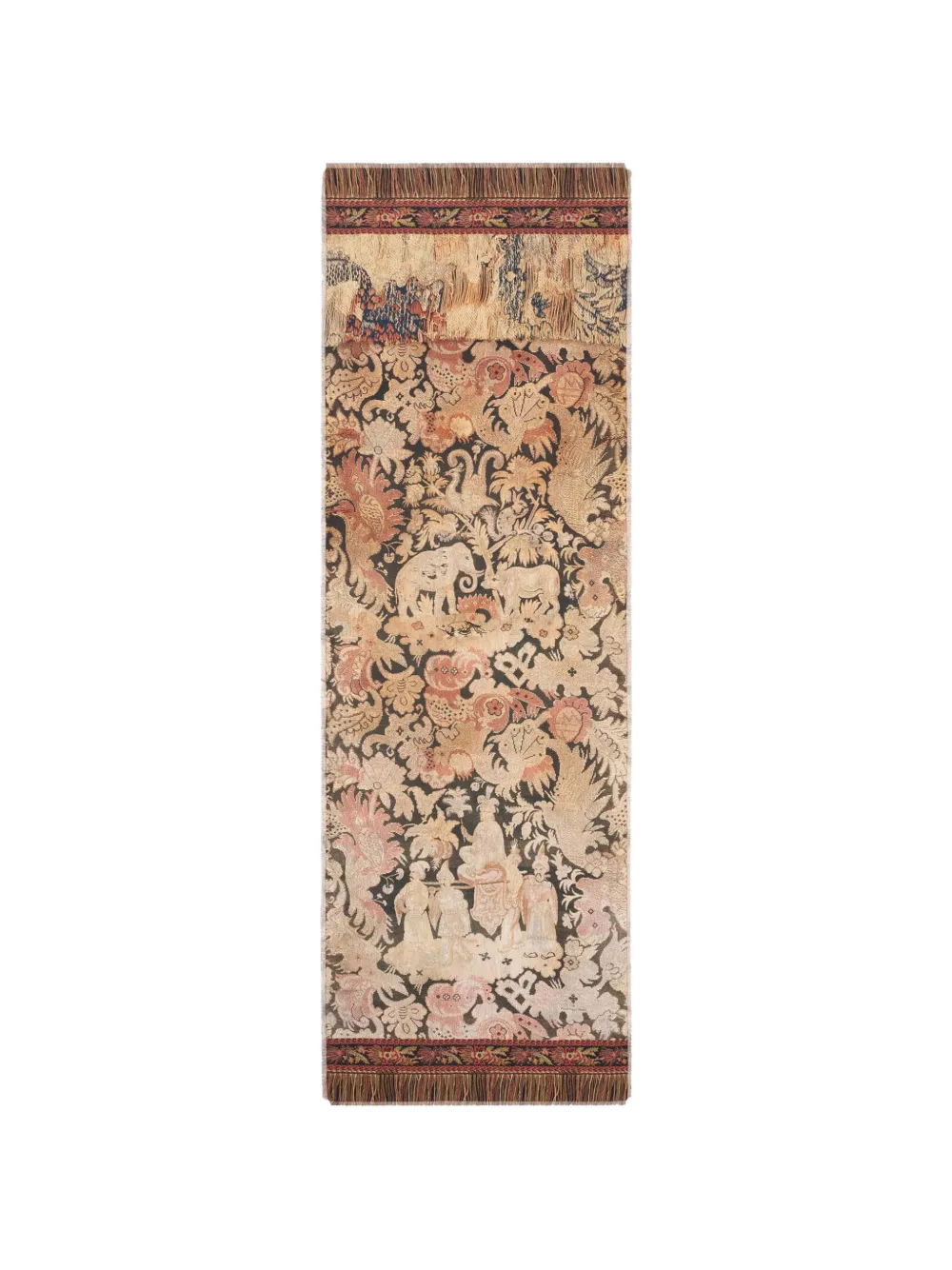 Pierre-Louis Mascia Fancy botanical-print frayed scarf - Toni neutri