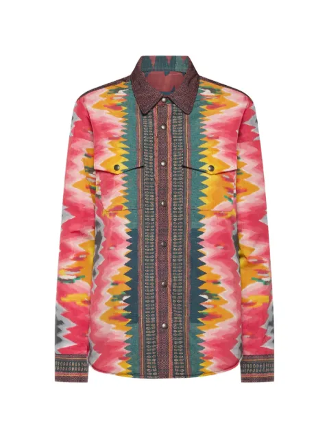 Pierre-Louis Mascia Integmosfre zigzag-pattern long-sleeve shirt