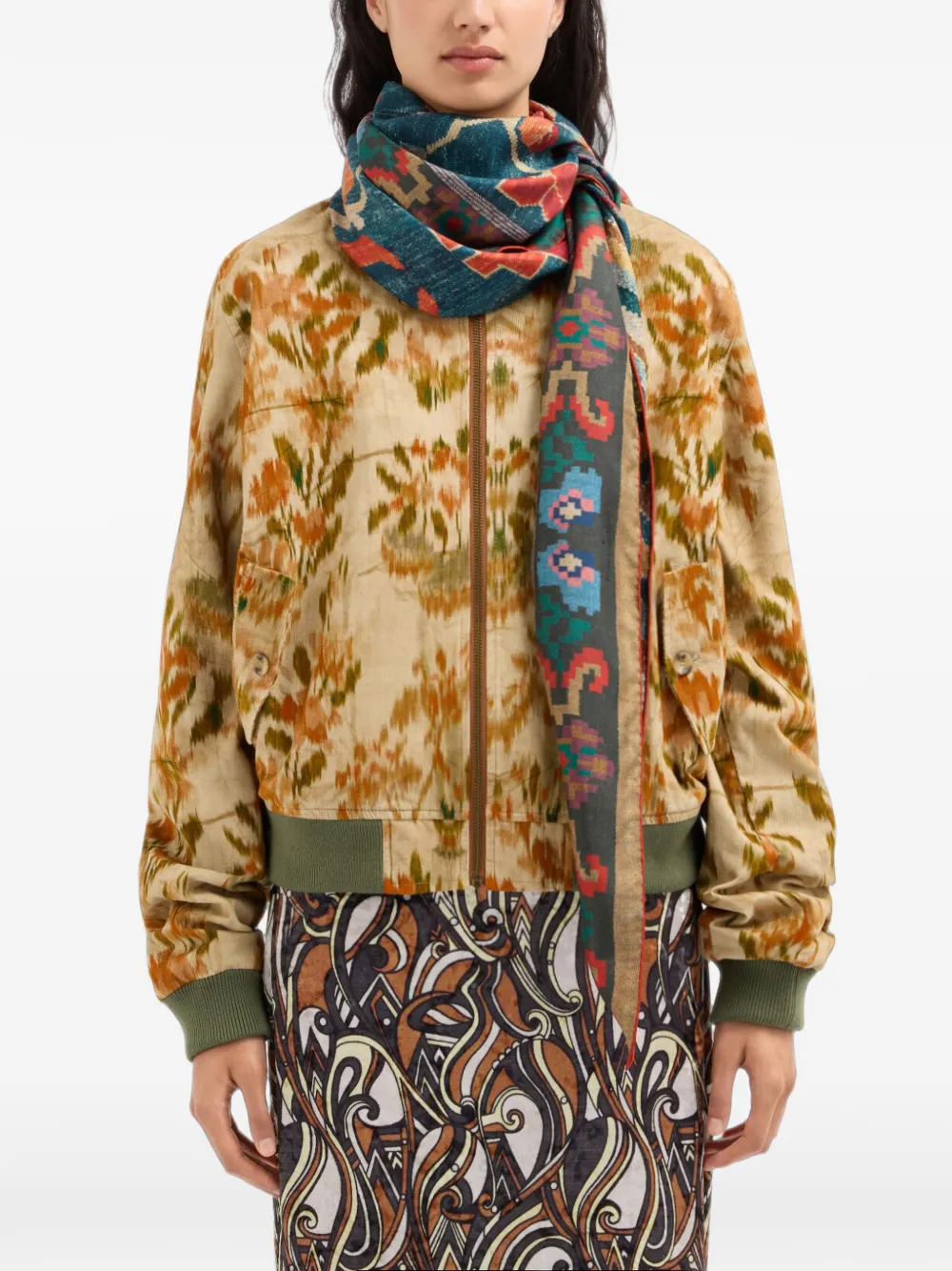 Pierre-Louis Mascia Aloeuw sjaal met bloemenprint Blauw