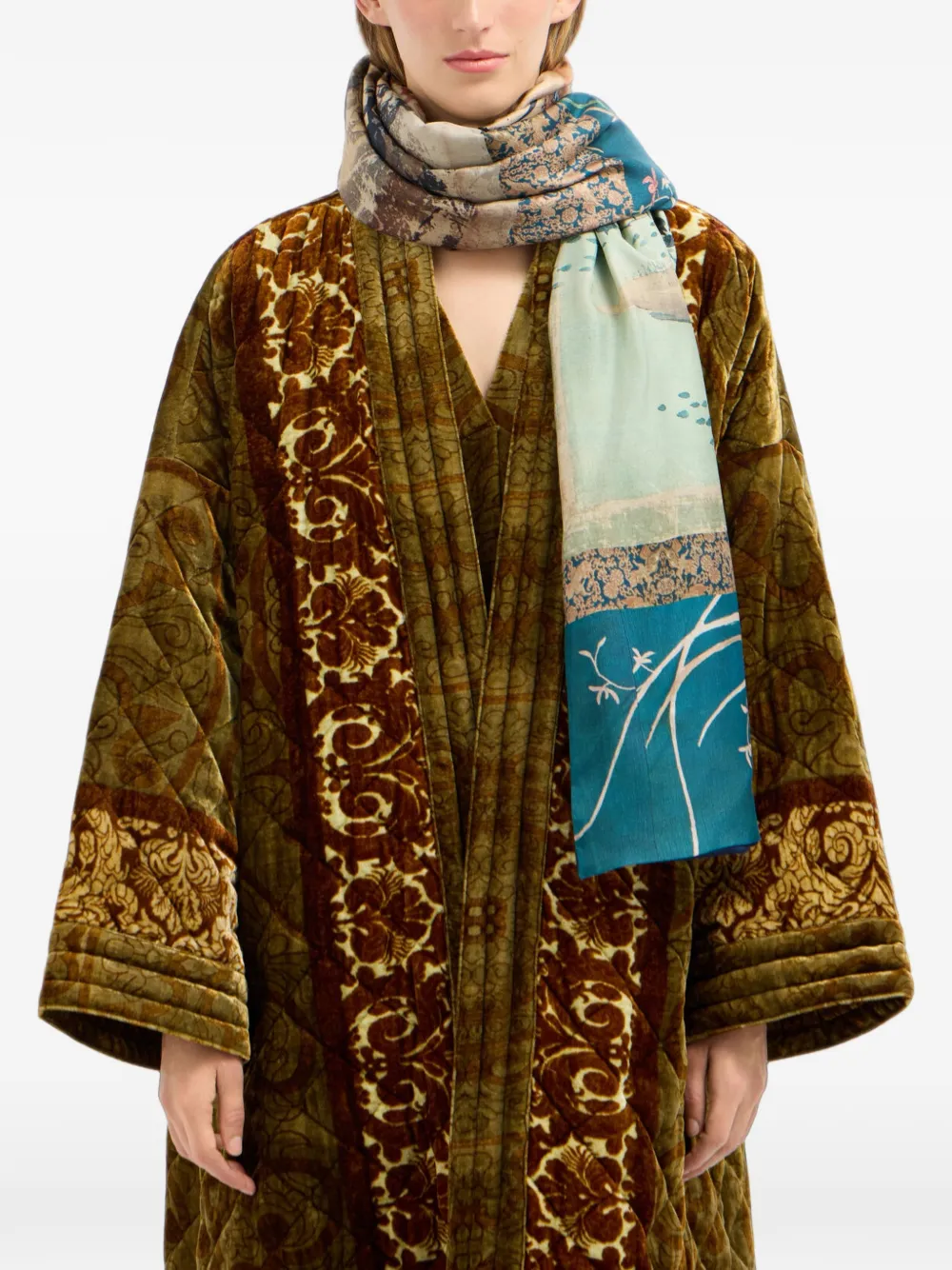 Pierre-Louis Mascia Aloewon zijden met print Beige