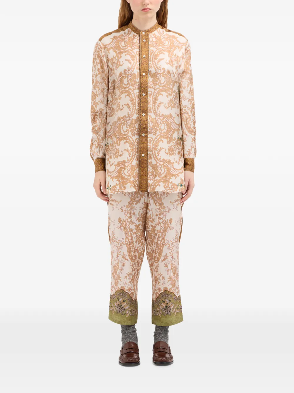 Pierre-Louis Mascia Aloe zijden shirt Beige