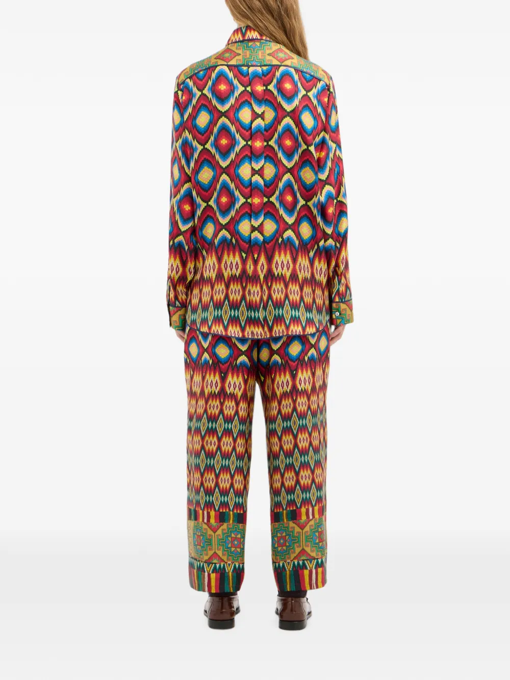 Pierre-Louis Mascia Aloe zijden blouse met geometrische print Rood