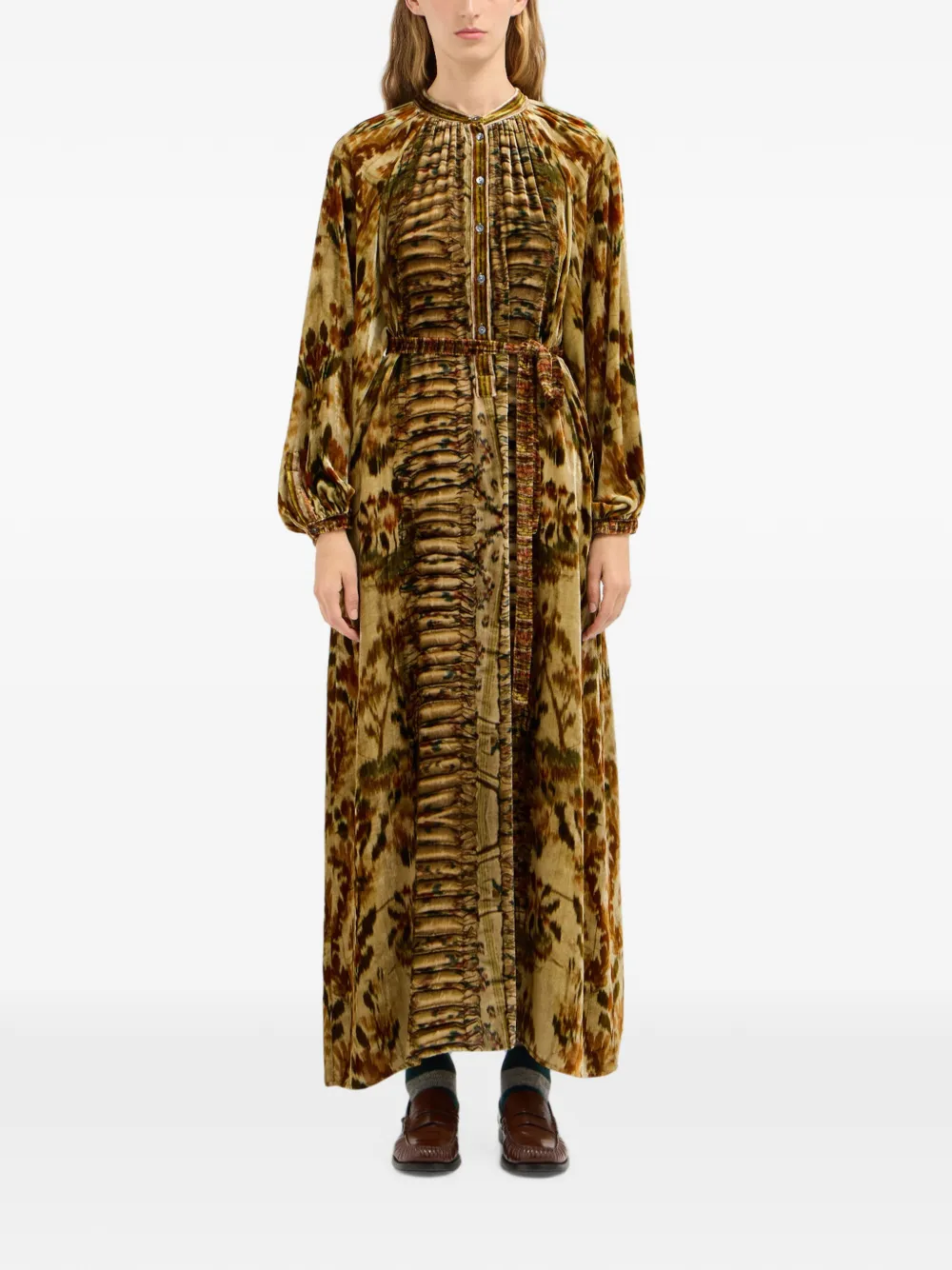 Pierre-Louis Mascia Dink blousejurk met ruches Geel