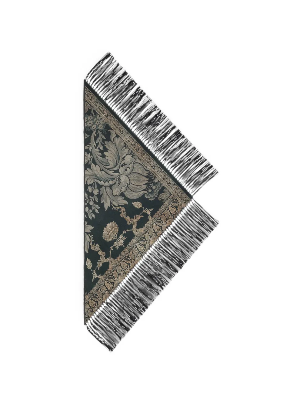 Pierre-Louis Mascia Pancake floral-print fringed scarf - Nero