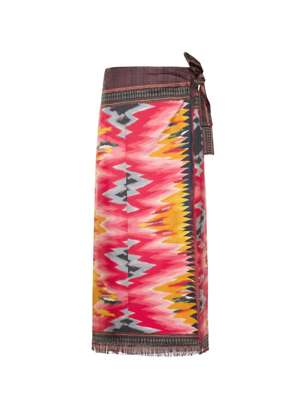 Pierre-louis Mascia Aloe Wrap Midi Skirt In Red