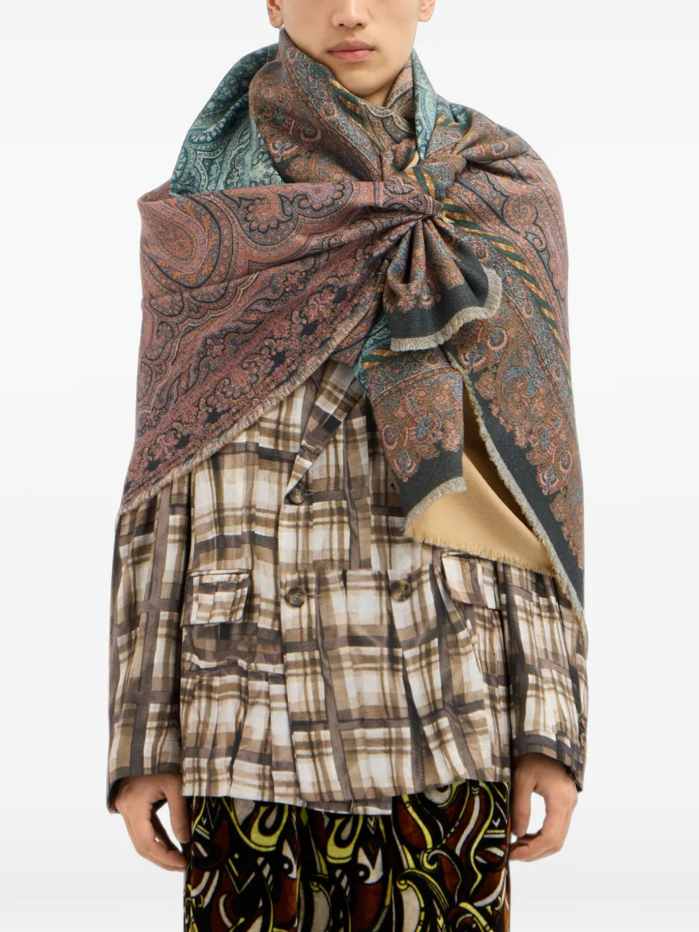 Pierre-Louis Mascia Pancake sjaal met paisley-print Blauw