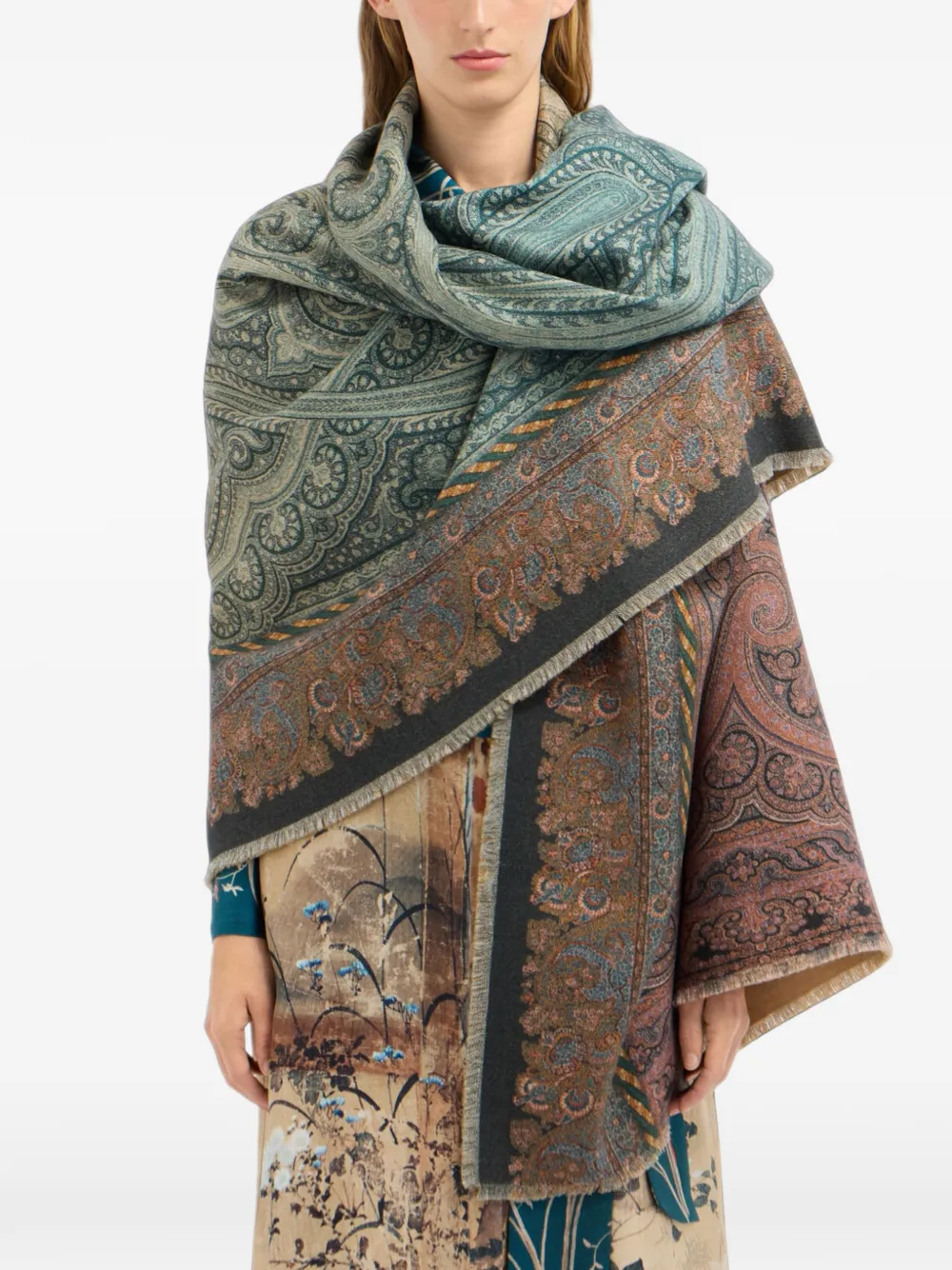 Pierre-Louis Mascia Pancake sjaal met paisley-print Blauw