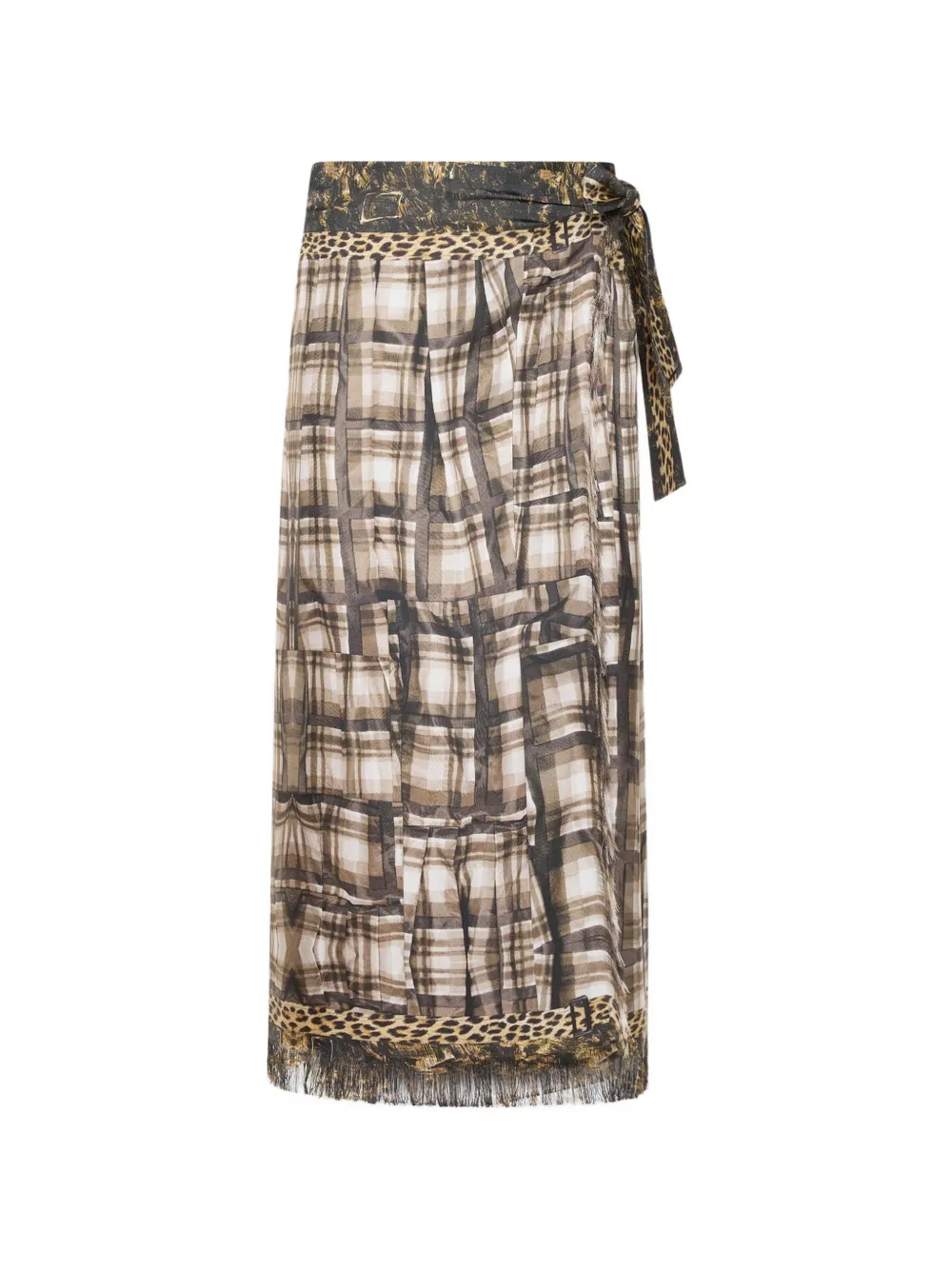 Pierre-louis Mascia Aloe Draped Midi Skirt In Neutrals