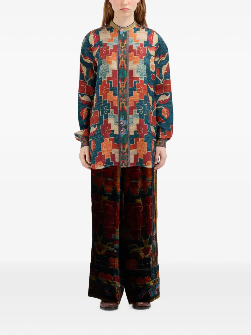 Pierre-Louis Mascia Aloe zijden shirt Blauw