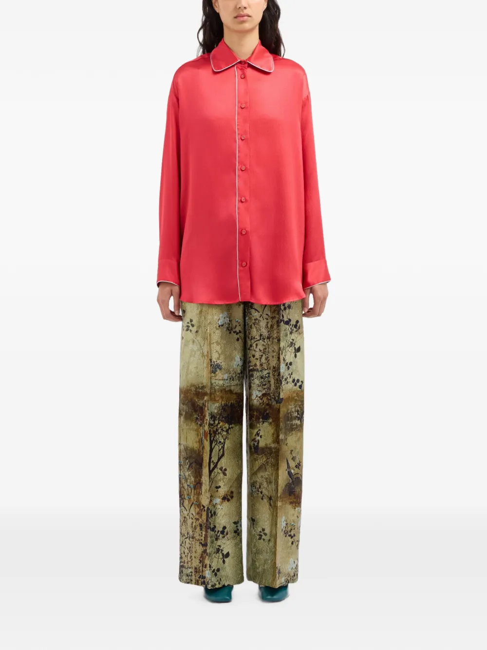 Pierre-Louis Mascia Mutka zijden shirt Rood