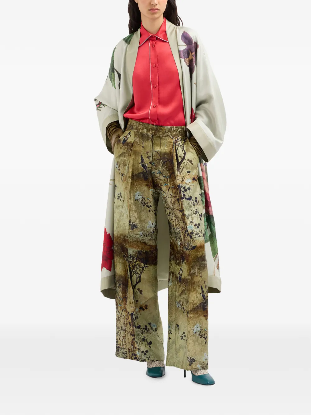 Pierre-Louis Mascia Mutka zijden shirt Rood