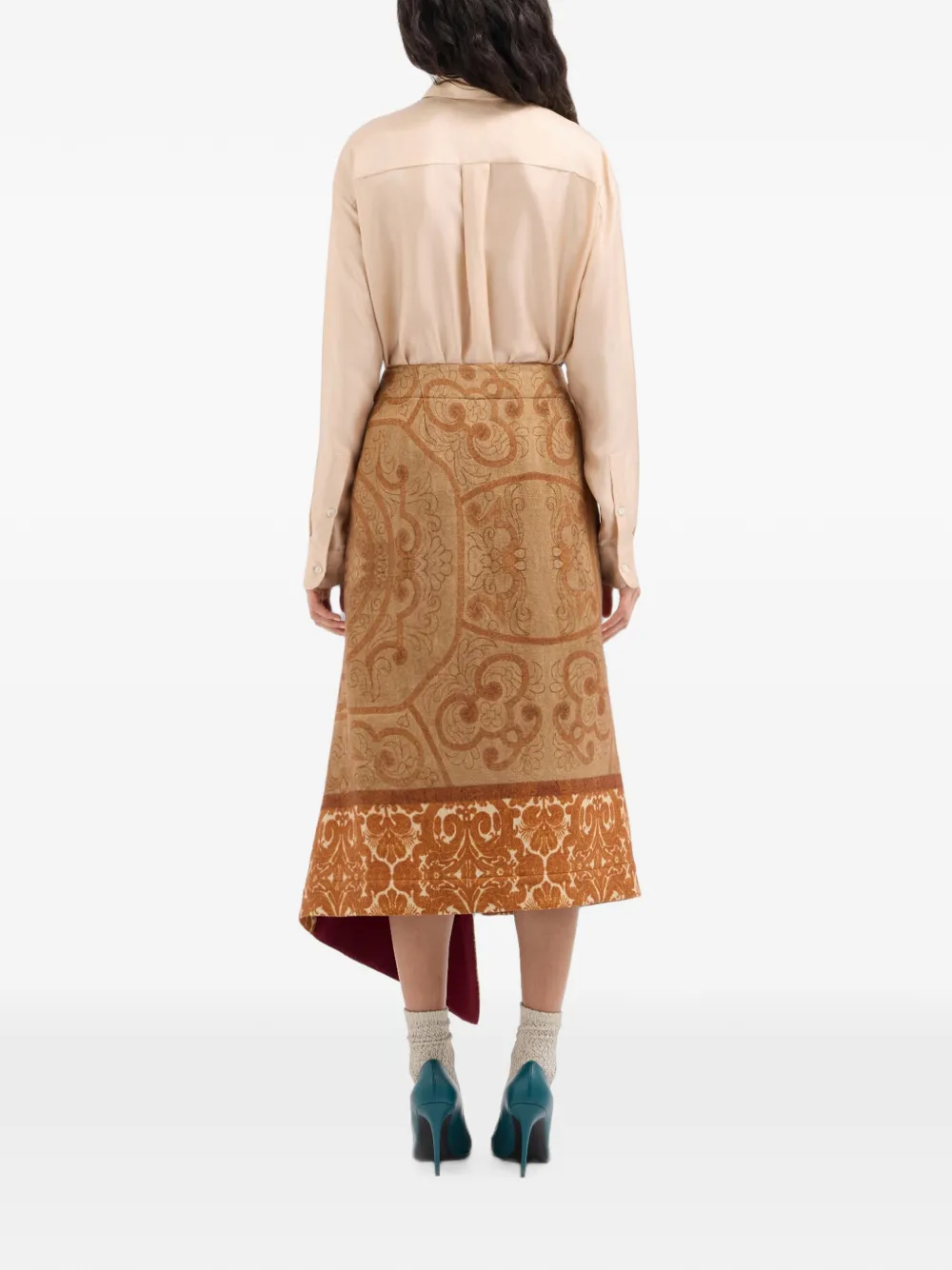 Pierre-Louis Mascia Pancake wikkelrok met paisley-patroon Beige