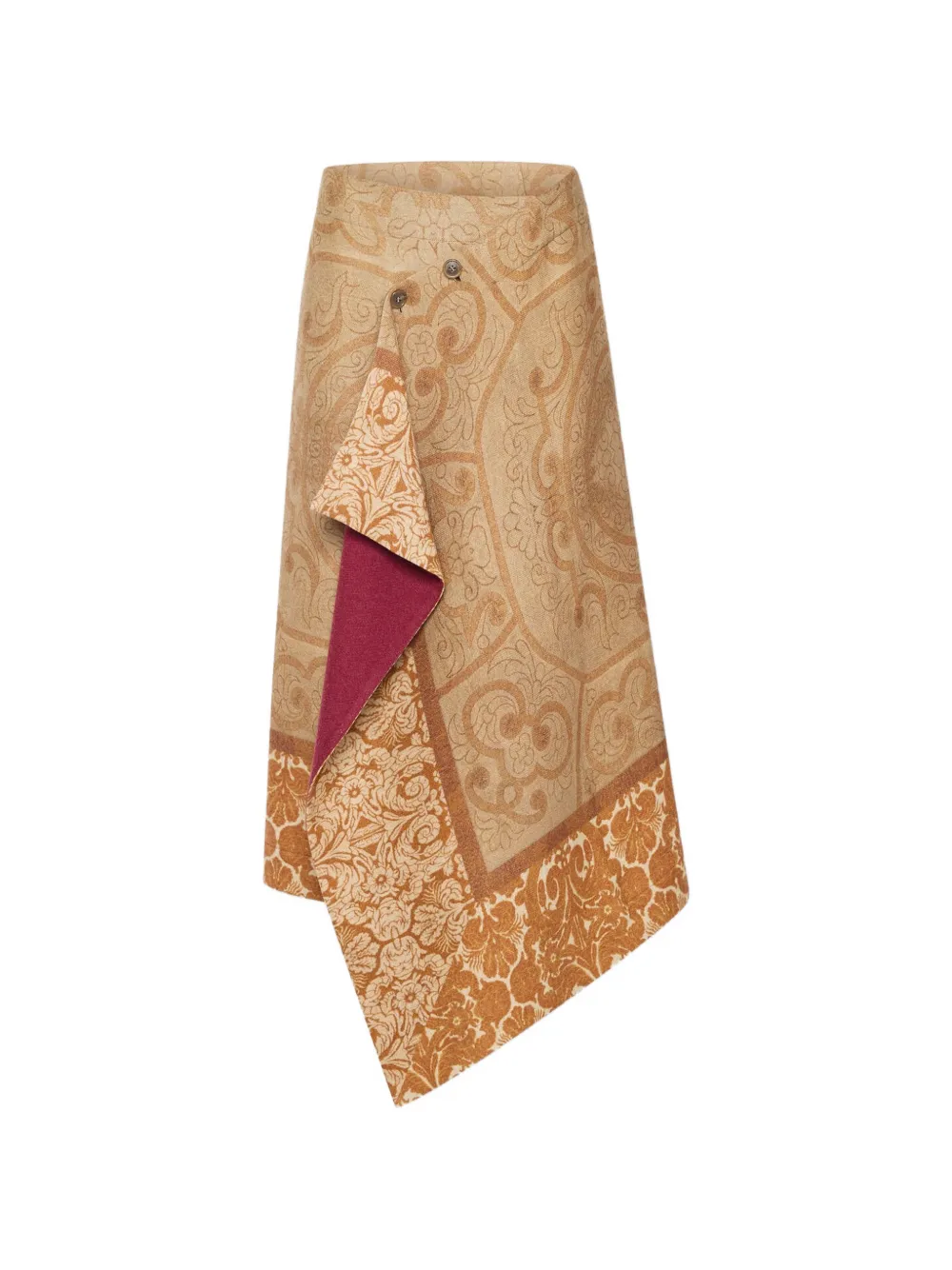 Pierre-louis Mascia Pancake Paisley-motif Wrap Skirt In Neutrals