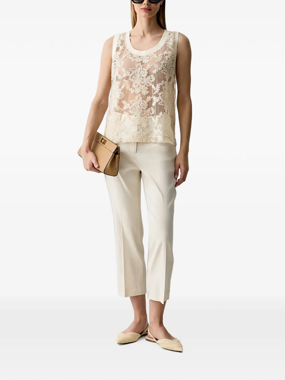Sisley Cropped broek Beige