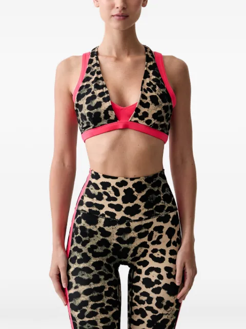 P.E Nation Unity leopard-print layered sports bra