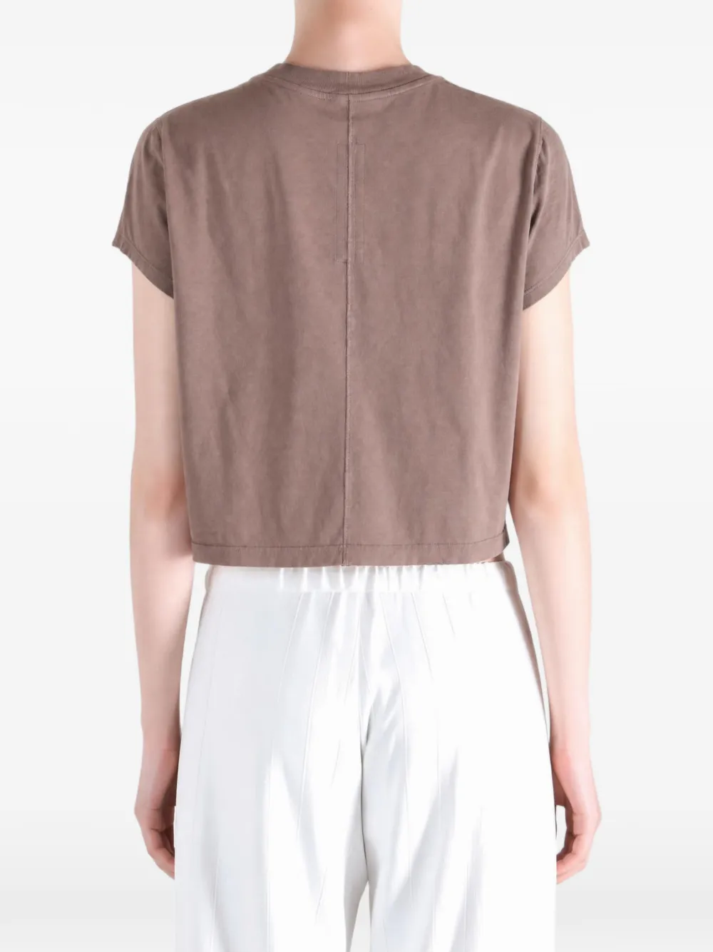 Rick Owens DRKSHDW Cropped T-shirt met hangband Bruin