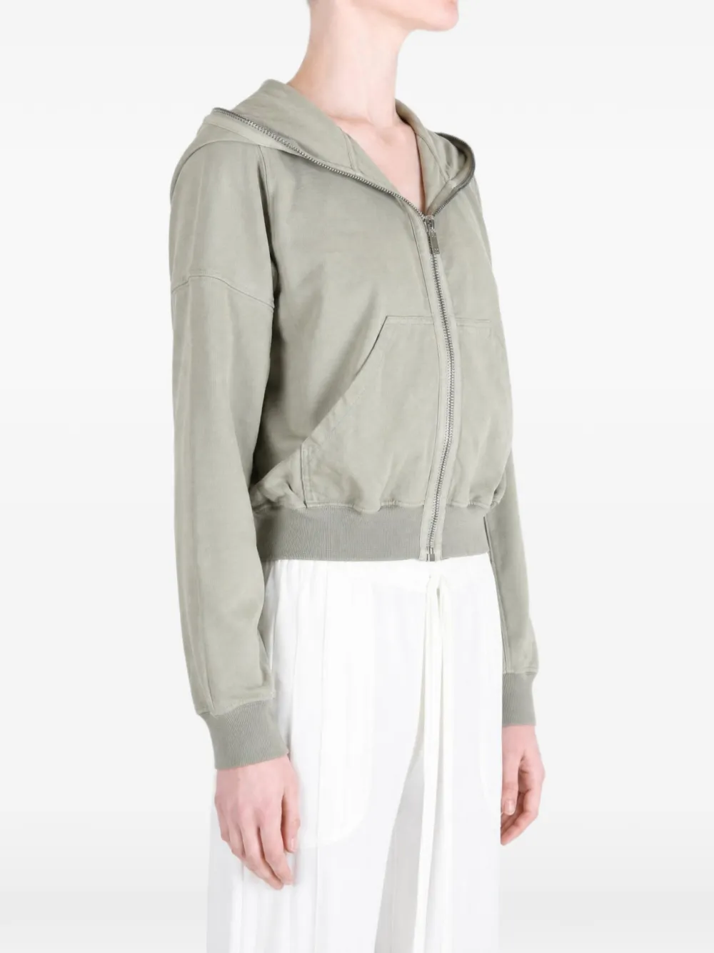 Rick Owens DRKSHDW zip-up hoodie Groen