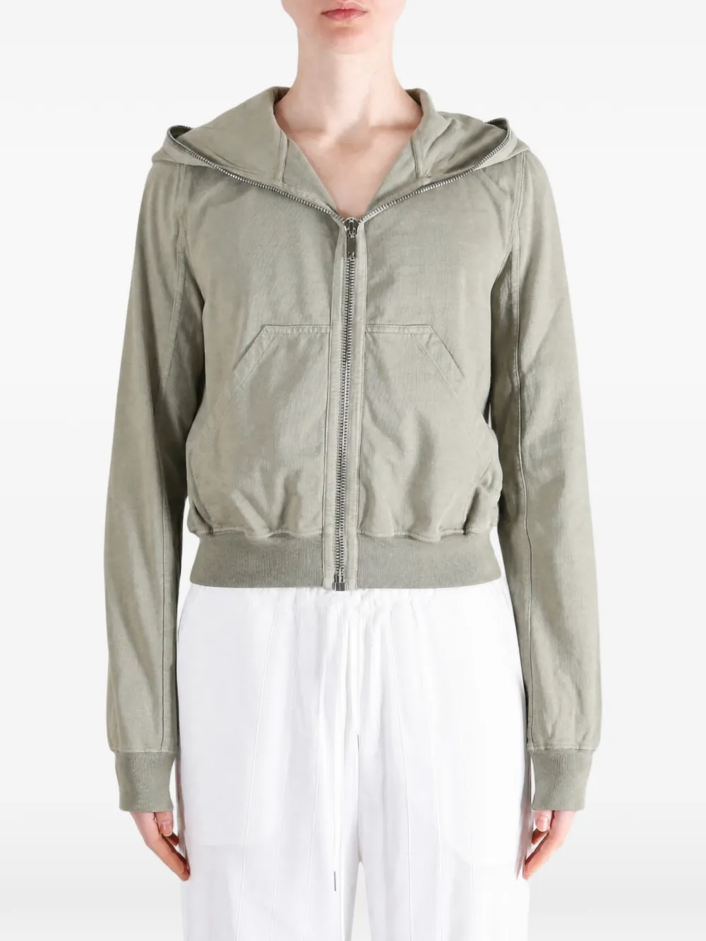 Rick Owens DRKSHDW zip-up hoodie Groen