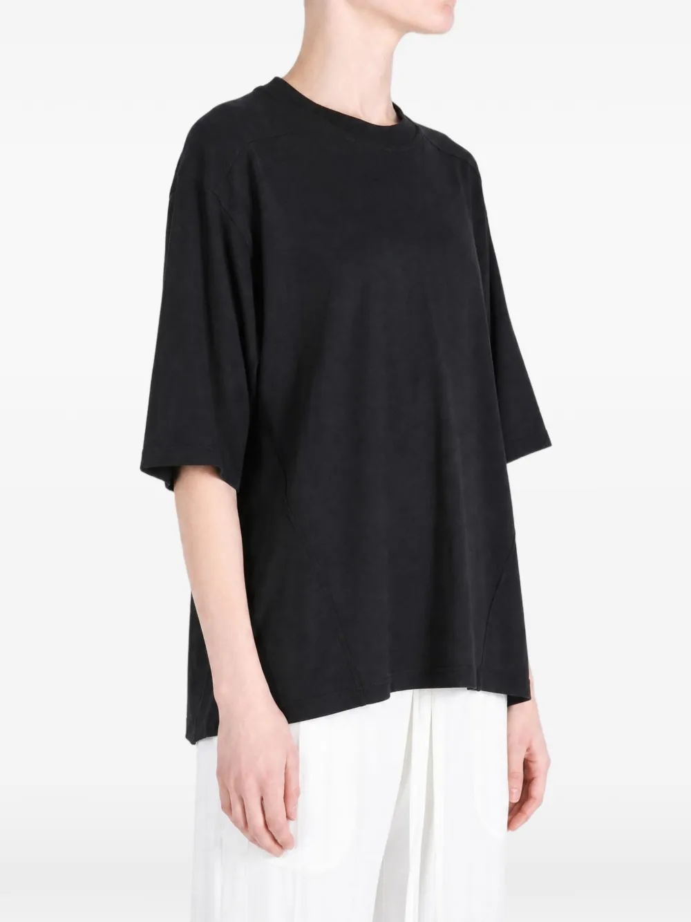 Rick Owens DRKSHDW strap-detail panelled T-shirt Zwart