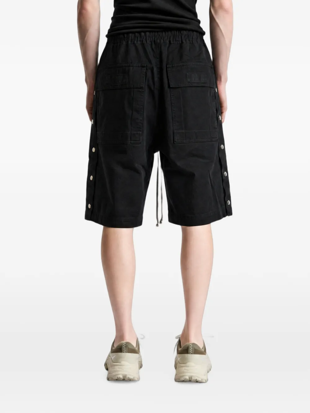 Rick Owens DRKSHDW Pusher press-stud drawstring shorts Zwart