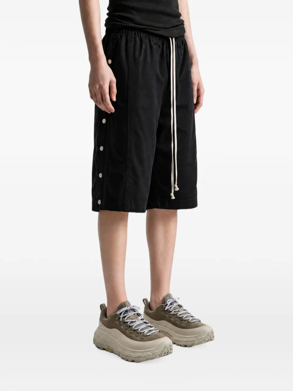 Rick Owens DRKSHDW Pusher press-stud drawstring shorts Zwart
