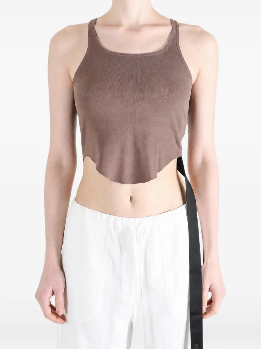 Rick Owens DRKSHDW Cropped top met gewelfde zoom Bruin