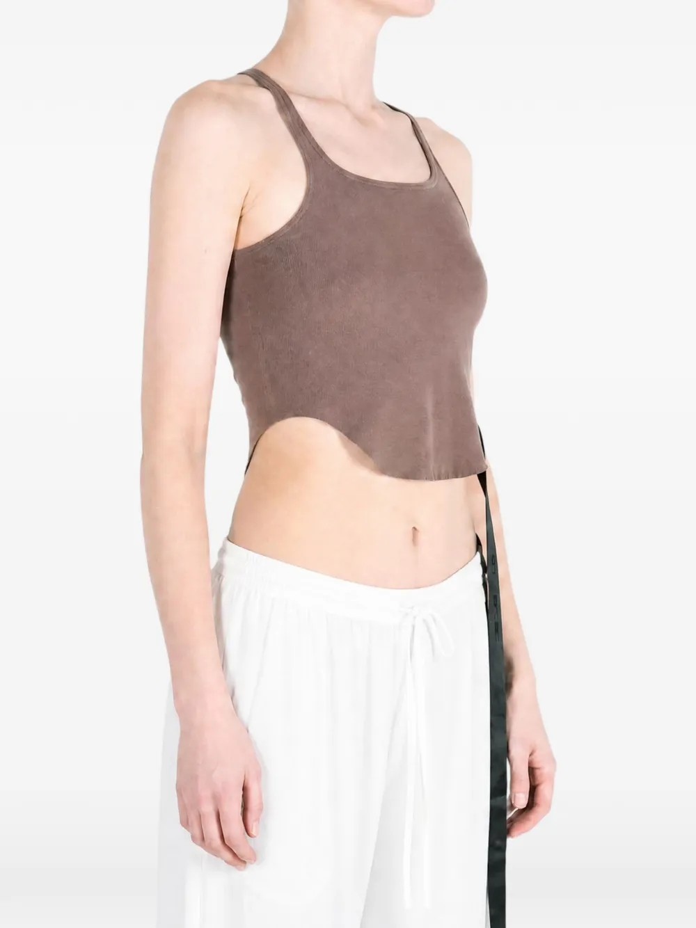 Rick Owens DRKSHDW Cropped top met gewelfde zoom Bruin