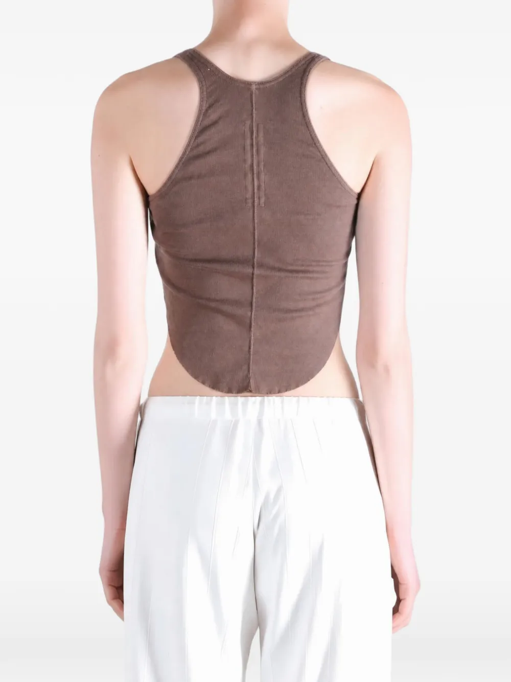 Rick Owens DRKSHDW Cropped top met gewelfde zoom Bruin